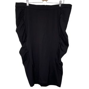Torrid Black Ruched Sides Midi Skirt NWT